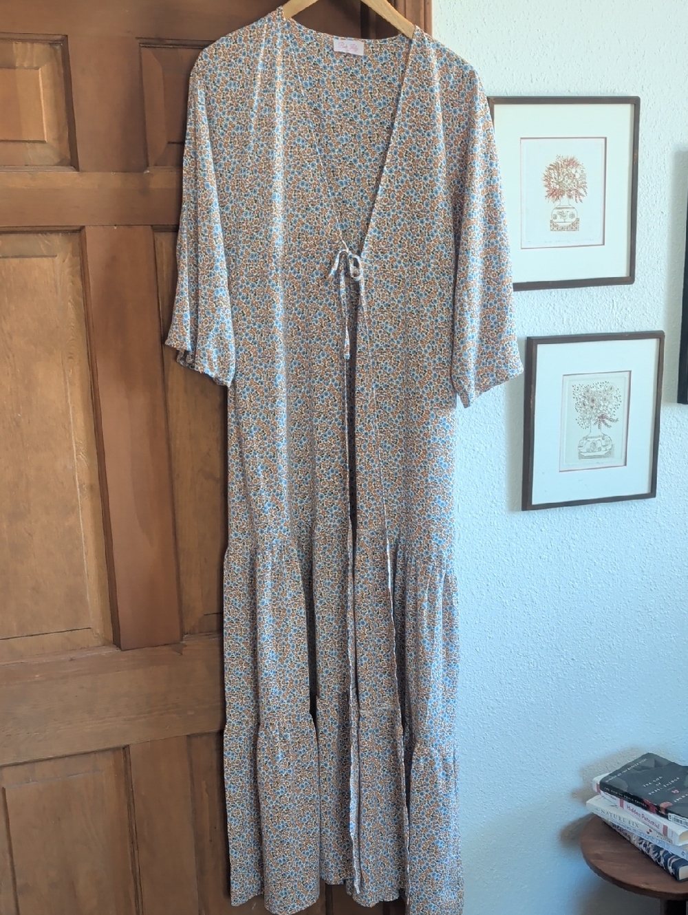 Floral Tiered Maxi Cover with Tie Front